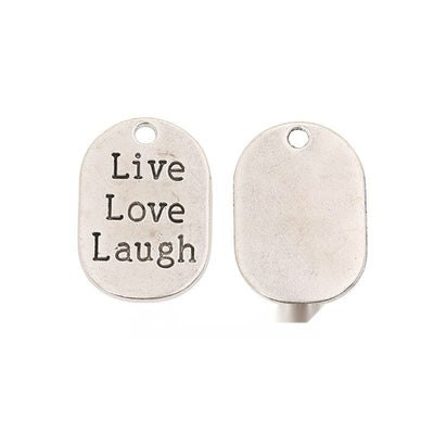 Live Love Laugh tag charm shown from the front