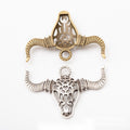 Longhorn Cattle Skull Metal Charms in Two Finishes view 1