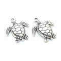 Sea Turtle Charm in Antique Silver for Jewelry Making view 1