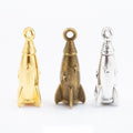 Standing Rocket Charm in 3 Metal Finishes for Jewelry Making view 1