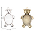 Teddy Bear Oval Cabochon Setting Pendant in Two Antique Finishes view 1