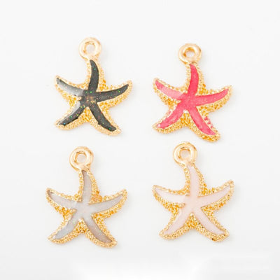 Painted Starfish metal design group view on a light background