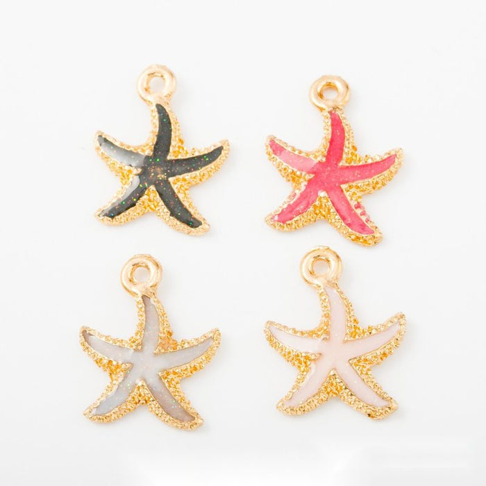 Painted Starfish Metal Charms in 4 Pictured Finishes