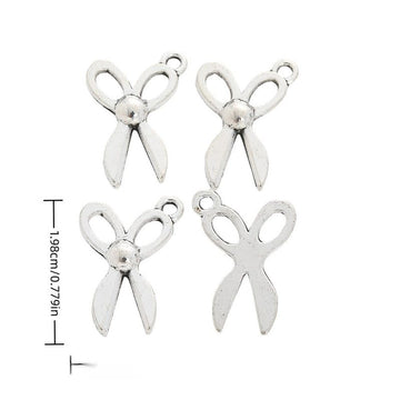 Small Scissors Metal Charms in Antique Silver Finish