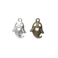 Smiling Ghost Metal Charm in Antique Bronze and Antique Silver view 1