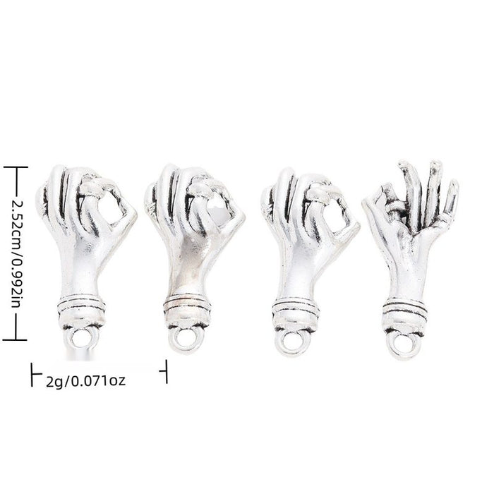 OK Hand Charm in 1 Metal Finish for Jewelry Making