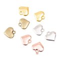 Smooth Puffy Heart Metal Charms in Six Finish Options view 1