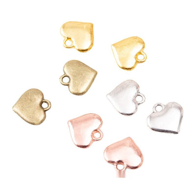 Group view of the available smooth heart charms
