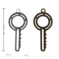 Round Head Key Metal Charms in Two Finishes for Jewelry Making view 1