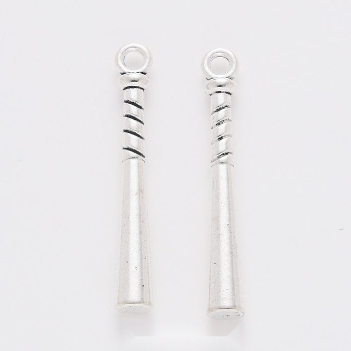 Slender Golf Club Metal Charm for Jewelry Making in Antique Silver
