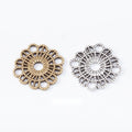 Round Floral Metal Connectors In Two Antique Finishes view 1
