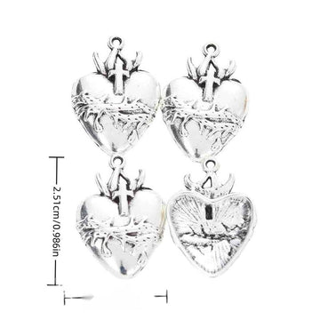 Sacred Heart Cross and Thorns Charm in 1 Pictured Finish