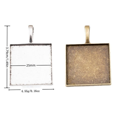 Front and finish comparison of square cabochon tray