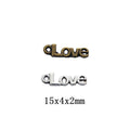 Lowercase Love Word Connector Charms in Two Finishes view 1