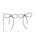 Antique Silver Long Tail Ribbon Bow Metal Pendant Charm view 1