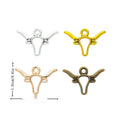 Longhorn Skull Outline Metal Charm In 4 Finish Options view 1