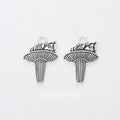 Striped Torch Metal Charms in Antique Silver Finish view 1