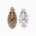 Egyptian Mask Charm Alloy Jewelry Making Component in 2 Finish Options view 1