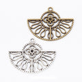 Openwork Fan Charm in 2 Finishes for Jewelry Making view 1