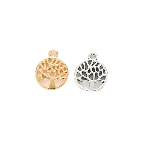 Small Tree of Life Charm finish assortment on a white background