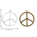 Large Round Peace Sign Metal Charms in Two Finishes view 1