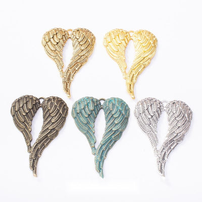 Group view of the available open angel wing charms