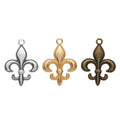 Fleur de Lis Anchor Metal Charms in Three Finishes view 1