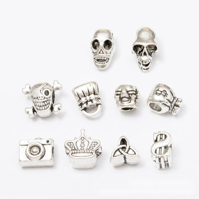 Overview of skull and object beads in the available designs and finishes