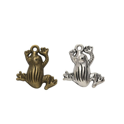 Front comparison of sitting frog metal component in 2 finishes