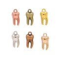Small Molar Tooth Charm in Multiple Metal Finishes for Jewelry Making view 1