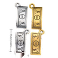 One Hundred Dollar Banknote Charms In Gold And Silver view 1