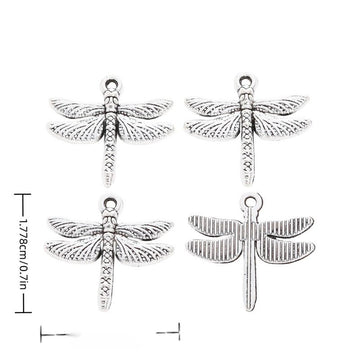 Dragonfly Detailed Alloy Charm in Antique Silver Finish