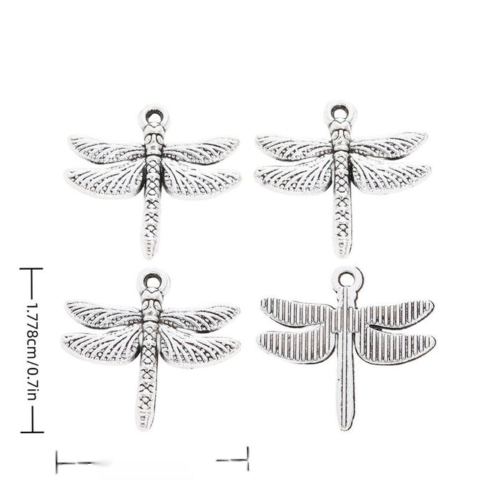 Dragonfly Detailed Alloy Charm in Antique Silver Finish