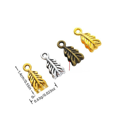 Leaf Bail Bead metal component, front grouping showing the available finishes.