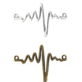 Heartbeat Line Two Loop Connectors in 2 Metal Finish Options view 1