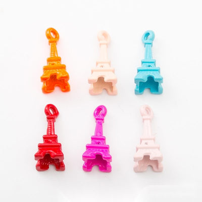 Group view of small Eiffel Tower silhouette with a glossy colored coating