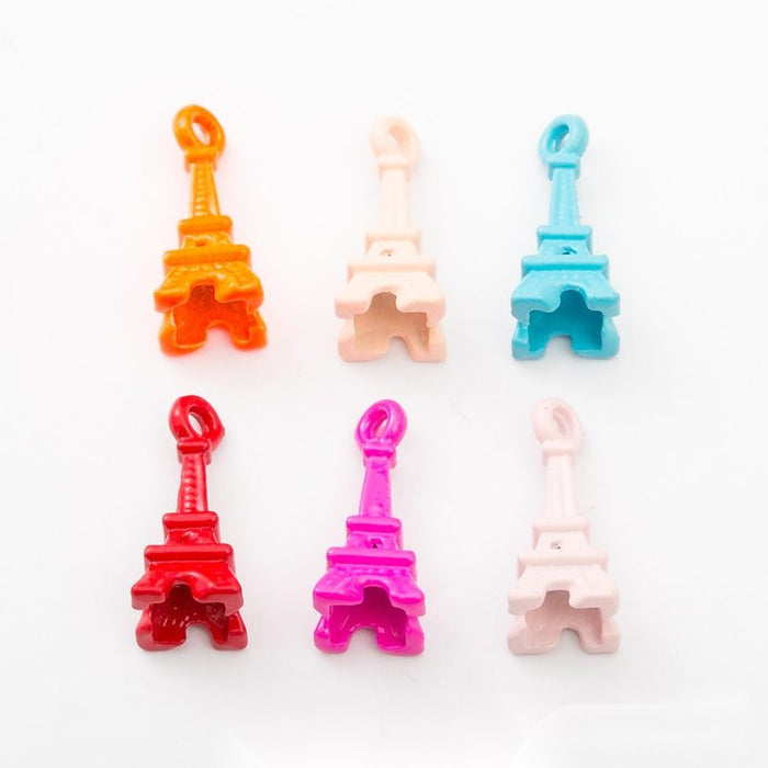 Eiffel Tower Pendant Charm in Six Bright Enamel Colors