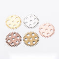 Perforated Gear Metal Charms in Five Finish Options view 1