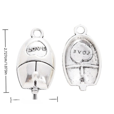 Antique Silver love computer mouse charm shown in product image 1