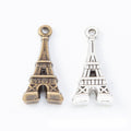 Detailed Eiffel Tower Metal Charms in Two Antique Finishes view 1