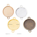 Round 16 mm Bezel Connector Setting in Four Finishes view 1