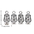 Miniature Kerosene Lantern Metal Charm in Antique Silver view 1