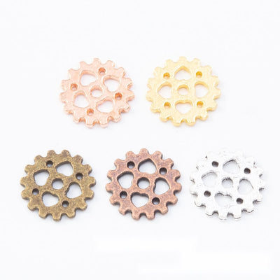 Front view of small gear embellishment showing finish variation 1