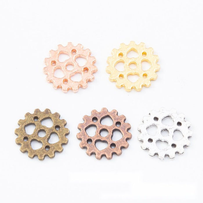 Vintage Style Metal Mini Gear Embellishment in 5 Metal Finishes