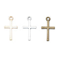 Plain Cross Metal Pendant Charms in 3 Distinct Finishes view 1