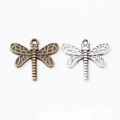 Group view of dragonfly styles on a white background