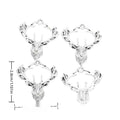 Antlered Deer Head Metal Charm in Textured Metal for Jewelry Making view 1