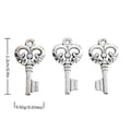 Fleur-De-Lis Key Metal Charm Pendant in 1 Finish for DIY Jewelry view 1