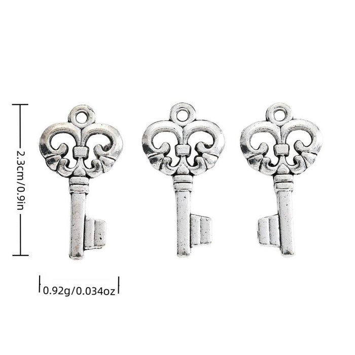 Fleur-De-Lis Key Metal Charm Pendant in 1 Finish for DIY Jewelry