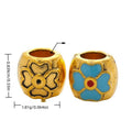 Enamel Flower Large Hole Bead in Two Gold Tone Styles view 1
